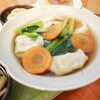 葱入り餃子と小松菜の和風スープ