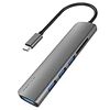 USB C ハブ 6in1 USB Type C WALNEW HUB 変換アダプタ USB 3.0ポート4つ 高速データ転送 タイプC ハブ TFカード/SDカードMacBook Pro/MacBook Air /iPad Pro , Samsung Galaxy など デバイス対応 (Gray)