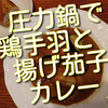 圧力鍋で鶏手羽元と揚げ茄子のカレー作ってみました！