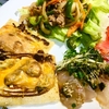 鯛の中華風カルパチョ 焼肉サラダの夕食