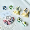 ビーズ刺繍のピアス　後編　ビーズ刺繍カボション