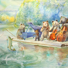 水彩画「マス」