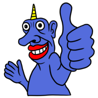 サムズアップをする青鬼 のイラスト