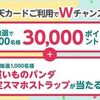 11/10まで！楽天カードを利用すると3万ポイントが当たるかも！お買いものパンダ限定スマホストラップも？