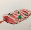 色鉛筆でお肉を描くリベンジ編