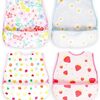 【🈹 55%OFF⇒￥980税込💟】離乳食期から使える お食事用エプロン ベビー 4枚セット 女の子用