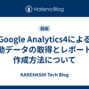 Google Analytics4による行動データの取得とレポートの作成方法について