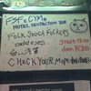 11.23 ＜FSFとCYMの「HOTEL DESTRUCTION TOUR」＞（FOLK SHOCK FUCKERS、CHECK YOUR MOM (倉内太＋柴田聡子)、odd eyes、白い汽笛）難波ベアーズ