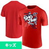 エンゼルス大谷選手のピッチングとバッティングがデザインされた子供Tシャツの通販