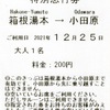 本日の使用切符：箱根登山鉄道 箱根湯本駅ホーム券売機発行 箱根湯本→小田原 特別急行券（はこね18号）