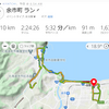 余市朝ラン26km、ペガサス35ターボで