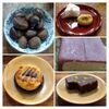 お題「秋の味覚」栗菓子とキノコ鍋と