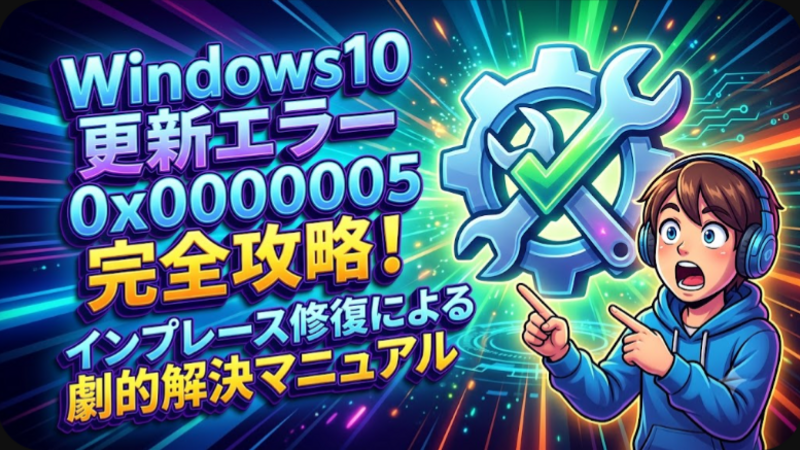 Windows10更新エラー0x0000005を完全攻略！インプレース修復による劇的解決マニュアル