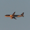 夕映えの飛行機