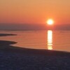 流氷に沈む夕日