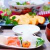 豆腐と豚ミンチのレンジ蒸し＆サーモンとホタテのお刺し身