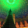 吸い込まれそうな天井画と美しいエメラルドグリーン仏塔(緑仏塔)があるワットパクナムに行きました【1人で】【自力で】