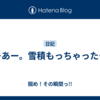あーあー。雪積もっちゃった…。
