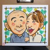 ご夫婦の似顔絵（色紙サイズ）