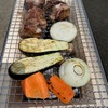 庭でBBQ