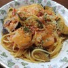 海老の茄子のトマトクリームパスタ
