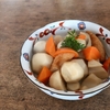 筑前煮‼️と人参葉の胡麻和え🥕