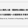 美的感情と美的人格：開放性は興味と快楽の体験における新規性への感受性を予測する (Fayn et al., Frontiers in Psychology, 2015)