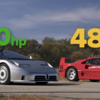 フェラーリF40とブガッティ EB110のドラッグレース