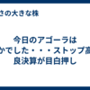 今日のアゴーラは静かでした・・・ストップ高は良決算が目白押し