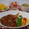 ☆ポークカレー 彩り野菜添え＆キャベツと厚揚げのしょうがスープ☆