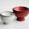 時代を経た紅白の入れ子椀