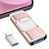 【2023新版 専用アプリ不要】4in1 USBメモリ 128GB USB3.0 高速 Phone usbメモリー スライド式 iOS/Type-C/USB/Micro USB フラッシュメモリ 大容量 写真保存 usb スマホ データ バックアップ Phone/Pad/PC/Macbook対応 外付けメモリ 容量不足解消 ピンク Phone 14 Pro/13/12 Pro/11/XS/XR/SE/Pad Air各種対応