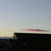 朝陽に映える久し振りの富士山とお月様