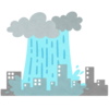 ゲリラ豪雨（局地的大雨）のフリーイラスト素材