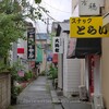 木更津散策（２）：富士見２丁目の飲食店街，色鮮やかな看板と路地。