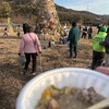 とんどで猪汁を頂きました。