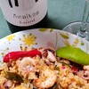 海鮮パエリアとスペインの白