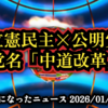 ◆立憲と公明の新党名は「中道改革」中道とは！？170議席構想