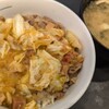 キャベツとベーコンのペペロンチーノ牛めし
