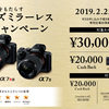 2/22よりα7iiなどがキャッシュバック対象に！最大3万円！