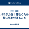 春のバラが力強く芽吹くために、秋に気を付けること
