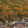 奈良井宿俯瞰でロクヨン重連タンカーを撮る　紅葉の木曽・伊那 撮り鉄遠征①