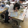 ６年生：図工　木版画　刷って完成へ