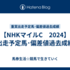 【NHKマイルC　2024】出走予定馬･偏差値過去成績