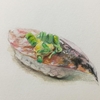 色鉛筆でお寿司を描いてみた2