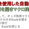 VBS マクロ付きExcelファイル .xlsmを開き マクロを実行する 例題としてオッズ取得のマクロを実行