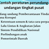 Sebutkan dan Jelaskan Contoh Peraturan Perundang Undangan Nasional, Pusat dan Daerah
