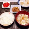 お吸い物、厚揚げ、納豆。