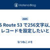 AWS Route 53 で256文字以上の TXT レコードを設定したいときは