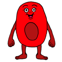 かわいいO型の血液 のイラスト